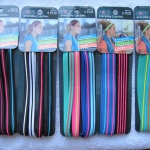 Scunci Everyday & Active No Slip Silicone No Metal Damage Comfy Head Bands Black